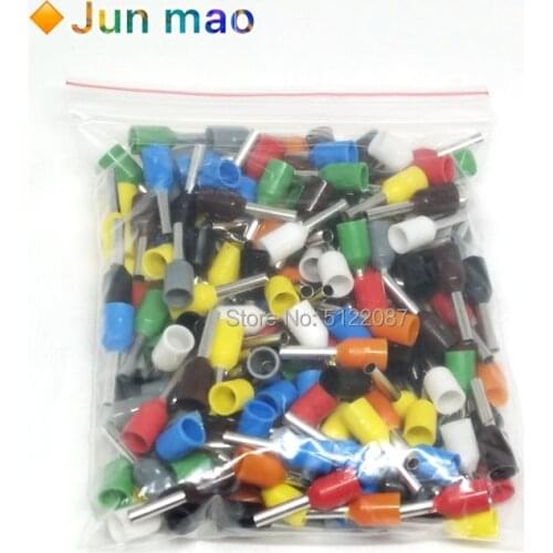 180PCS E1508 Tube Type Preinsulated Terminal Head Red White Black Green Blue Brown Gray Orange Yellow 9 Colour Each 20pcs