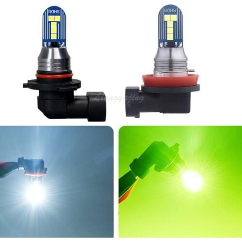 2PCS Car Light LED Super Bright Fog Lamp Bulbs H4 H7 H8 H11 9005 9006 Lime Green White Fog Running Bulb Lights