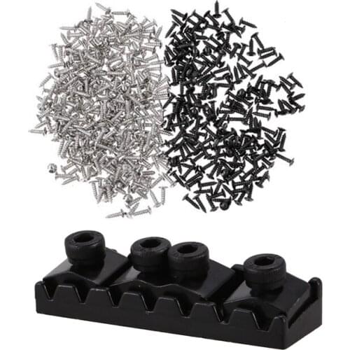 200 Piece Bass and Guitar Pickguard Screws Scratch Plate & 1x 7 String Locking Nut Electric Guitar Nut Tremolo Bridge