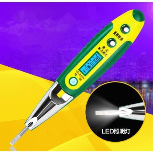 2018 Portable Digital Electrical Multi-sensor 12-220V Measure Voltage Detector Test Pen with Night Vision