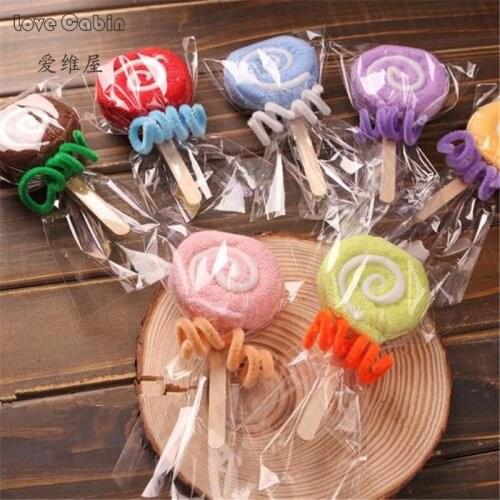 Lollipop Towel Birthday Party Festive Favor Present Gift Home Decorative Accessories Supplies Gear Stuff Product 30pcs