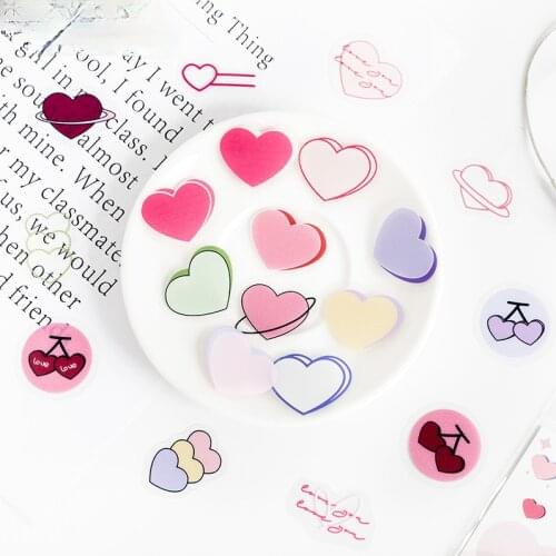 40 Pieces Transparent PET Sticker Pack Aesthetic Cartoon Graffiti Ribbons Love Heart Decoration Ablum Diary Stationery Supplies