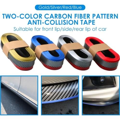 8ft Universal 3D Rubber Car Auto Front Bumper Lip Protector Carbon Fiber Look for Car Safety Protection Accessaries Supplies