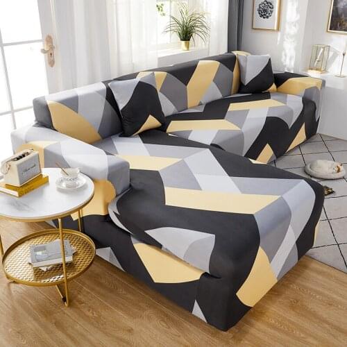 Printed corner sofa covers for pets sofa cover elastic for living room slipcovers stretch Polyester Loveseat Couch Cover