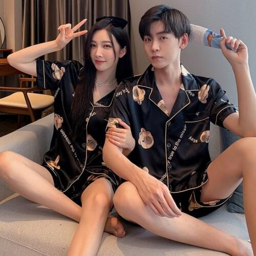 Disney y2k couple pajamas summer ice pajamas cardigan short sleeve shorts housewear suit
