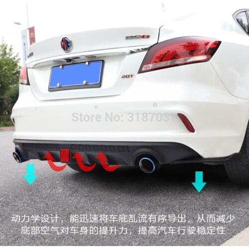 For Morris Garages MG 6 Body kit spoiler 2018-2019 M ABS Plastic Rear Diffuser Bumper Trunk Protector Cover Car Styling
