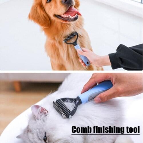 Pet Stainless Double Sides Brush Cat Dog Hair Removal Comb Grooming Dematting Deshedding Blade For Matted Long Fur