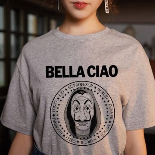 Fashion Summer T-Shirt The House Of Paper Money Heist La Casa De Papel Gothic Tee Harajuku Women Clothes T-shirt Female Tops