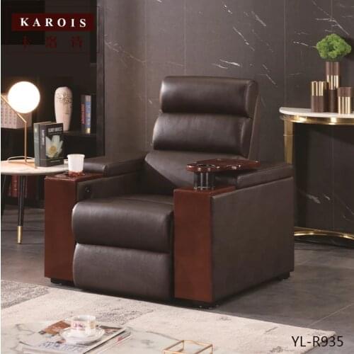 KAROIS R935home theater furniture living room solid wood arm sofa chairs set single seat manual recliner cinema chair
