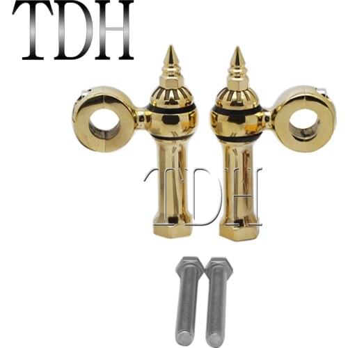 Brass Old School Motorcycle 22mm 25mm Handlebar Riser 1" or 7/8" Universal For Harley Chopper Cafe Racer Custom Handle Bar Mount