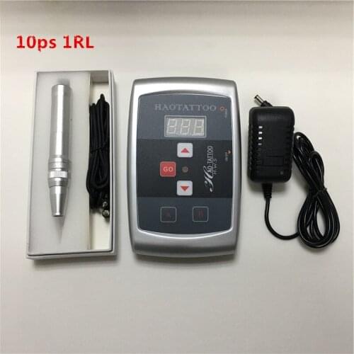 Professional Permanent Makeup Eyebrow Lip Pen Tattoo Kits power supply 10ps 1RL needles set