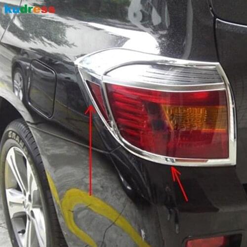 For Toyota Highlander 2011 2012 2013 ABS Chrome Rear Light Lamp Cover Trim Tail Taillight Frame Trims Car Styling Accessories
