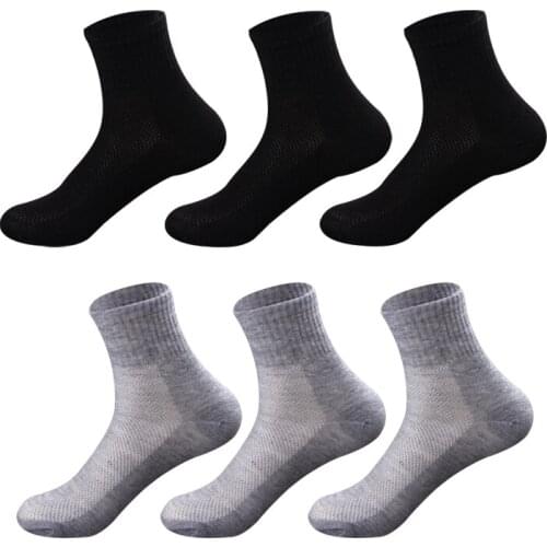 12Pcs/6Pair Brand New Cotton Men Socks Summer Autumn Breathable Socks High Quality Unisex Socks White Black Gray Colors