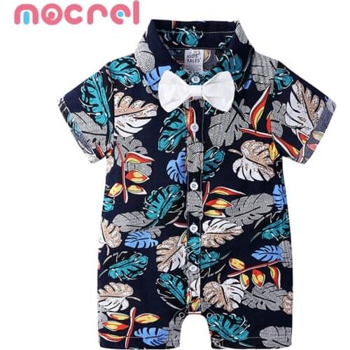 Newborn Childrens Wear Beach Baby Infant Flower Jumpsuits Male Boxer Ha Summer Short-Sleeved Climb Clothes Rompers