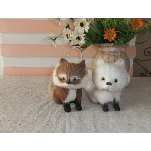A pair of cute simulation fox toys polyethylene & furs cute fox dolls about 16X7X10CM 132