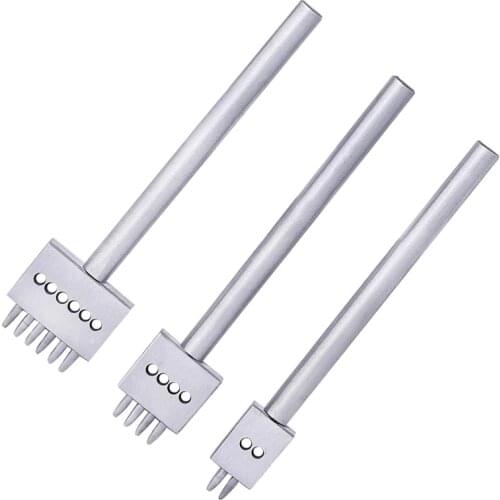 LMDZ 4mm stitch hole punch tool prong 2/4/6 Hole Diameter Punch Tools Round Row Punch Drill DIY leather craft stitch