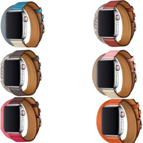 Single tour Genuine Leather strap for Apple Watch band Double Tour 3/2/1 38 40 42mm 44mm ,WristBand For iwatch series SE 6 5 4