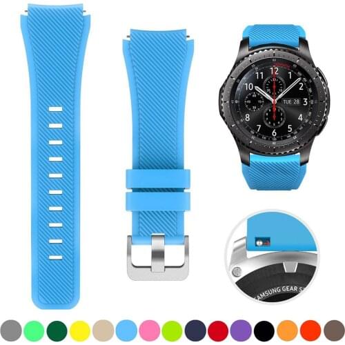 For Samsung Gear S3 Frontier/Classic Watchband 22/20mm Band For Galaxy Watch 46mm 42mm Huawei GT 2/Galaxy 3 Silicone Sport Strap