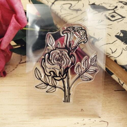 Hot sale rose Transparent Clear Stamps / Silicone Seals Roller Stamp for DIY scrapbooking photo album/Card Making