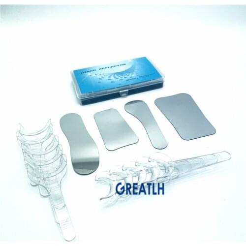 Dental Double side Mirror Intraoral photography reflector Board Stainless steel with Mouth Opener Oral Retractor Cheek Lip