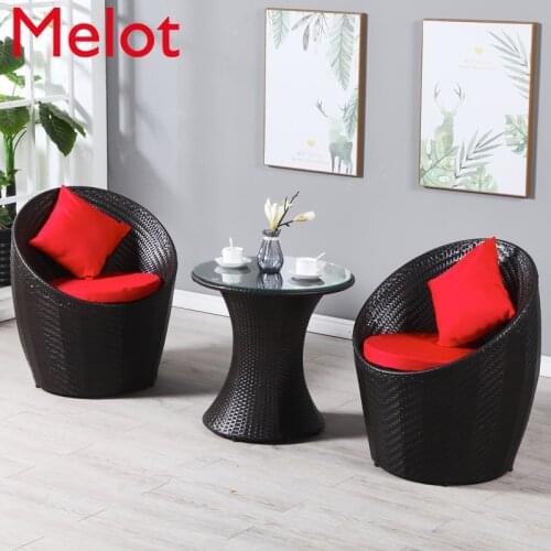 Rattan chairs garden Relaxing patio furniture set Balcony outdoor furniture Tables and chairs Modern and simple threepiece suit