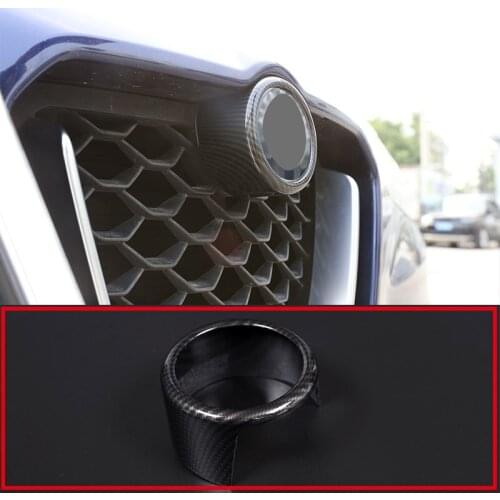 Carbon Fiber ABS Plastic Front Grill Decoration Frame Trim For Alfa Romeo Stelvio 2017 2018 Car Accessories