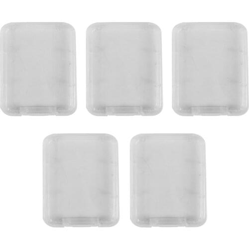 5 Series Memory Card Case Box Protective Case for SD SDHC MMC XD CF Card White transparent