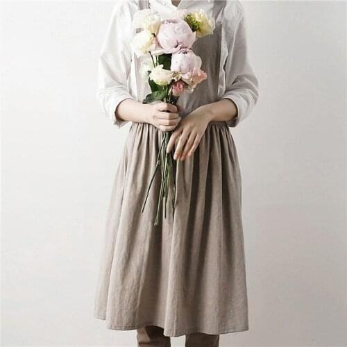 Nordic Washed Cotton Women Apron Cooking Apron Baking Bib Antifouling Chef Studio Home Coffee Shop Pinafore Delantal Tablier