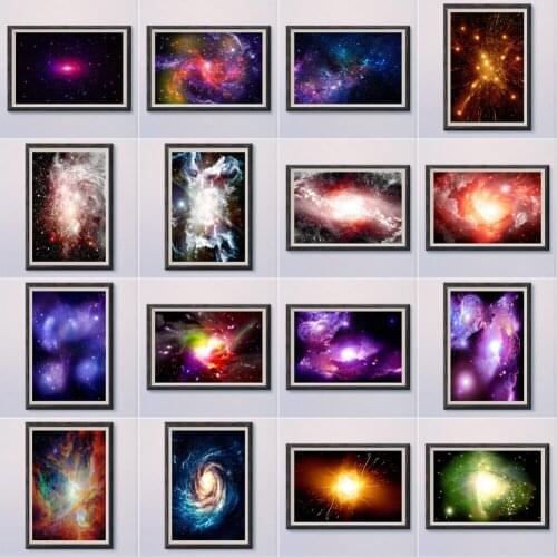 2-6 Star Nebula Starlight Natural Scenery Space Cosmos Starry Magnificent Wall Silk HD Poster Art Decoration Gift