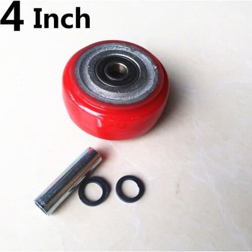 4 Inch Polyurethane Pu Single Wheel Iron Core Circular Arc Piece Red Flatbed Driver Cart
