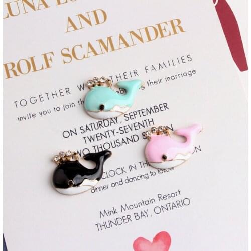 10pcs/Lot Cute Whale Enamel Charms For Jewelry Making Alloy Metal Pendant fit DIY Necklace Bracelet Drop Oil Accessories Craft