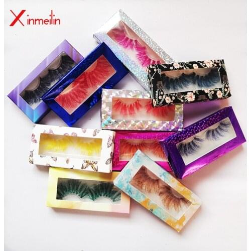 25mm mink lashes wholesale makeup beauty 3D color natural false eyelashes bulk eyelash packaging box case fake eyelash extension