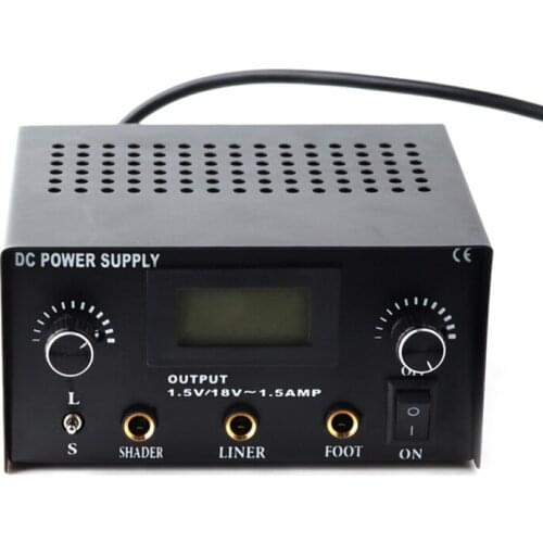 Digital Tattoo Power Supply Adapter and Foot Pedal Clip Cords LCD Tattoo Gun Power Box for Rotary&Coil Tattoo Machines