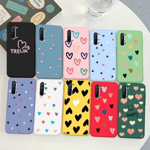 For OPPO Find X2 Lite Case Protective Phone Shell Frosted Silicone Casing Color Heart-Shaped Soft TPU Back Cover
