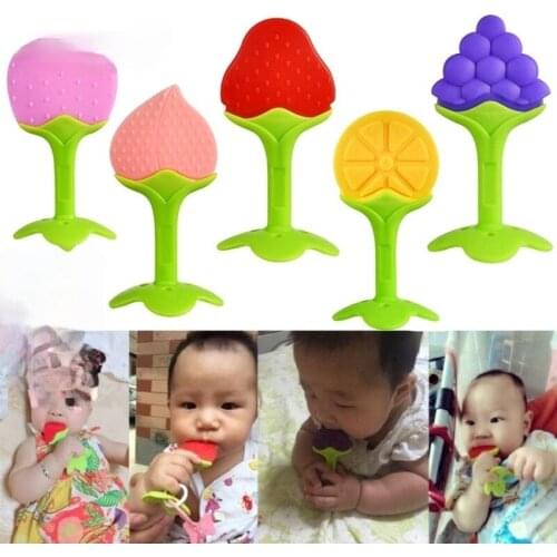 Cute Fruit Gums Teether Toy Bite Baby Shape Fruit Growth Baby Chewing Exercises Babies Baby Toys Supplement Baby Food Teether