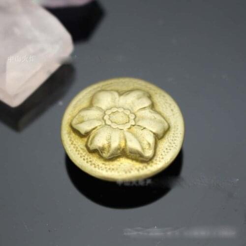 DIY leather craft 23mm solid brass wallet button with screws flower pedal design 5pcs/lot