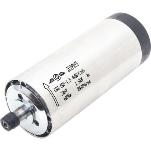 1.5KW air cooled spindle motor 220V 24000rpm 400Hz for Wood Engraving CNC Router,round shape