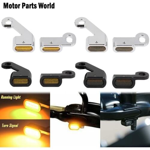 Motorcycle Amber LED Turn Signal Indicator Running Light Lamp Black/Chrome For Harley Softail 2015-2020 Touring FLHT FLTRX 09-17
