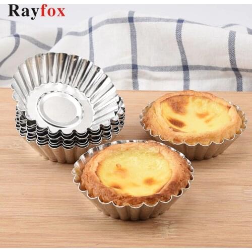 Baking Tools 10PCS Egg Tart Mold Kitchen Accessories Gadget Cake Decoration Flower pastry Mould Christmas Party Cocina Accesorio