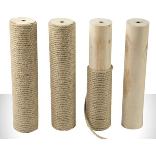 Solid Wood Sisal Cat Scratching Post DIY Cat Climbing Jumping Tree Kitten Furniture Accessories Cat Frame Replacement Post F3006