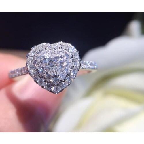 Natural Diamond 18K Gold Pure Gold Ring Beautiful Gemstone Ring Good Upscale Trendy Classic Party Fine Jewelry Hot Sell New 2020