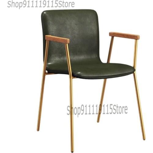 Nordic Modern Simple Back Office Chair Company Leisure Dining Chair Iron Computer Chair Armrest Office Chair