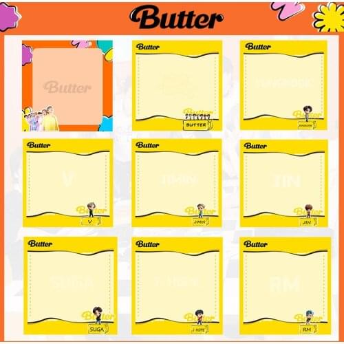 Kpop Butter Bangtan Boys Paper Memo Pad Pack Sticky Notes Kawaii Cute Korea Boys Group Stationery Student School Office Supplies