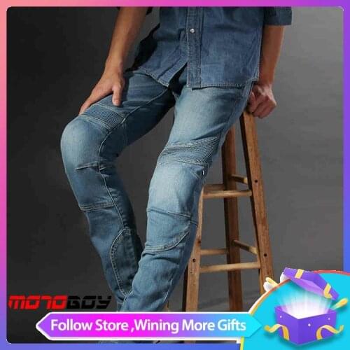 MOTOBOY Summer Tour Bike Motocross Street Road protector Comfort Motorcycle Gear Riding Trousers Racing Pants Cows Jeans