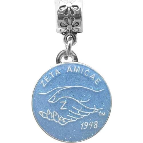 Hot fashion enamel metal ZETA AMICAE sorority society jewelry round charm for college greek letter organization pendant