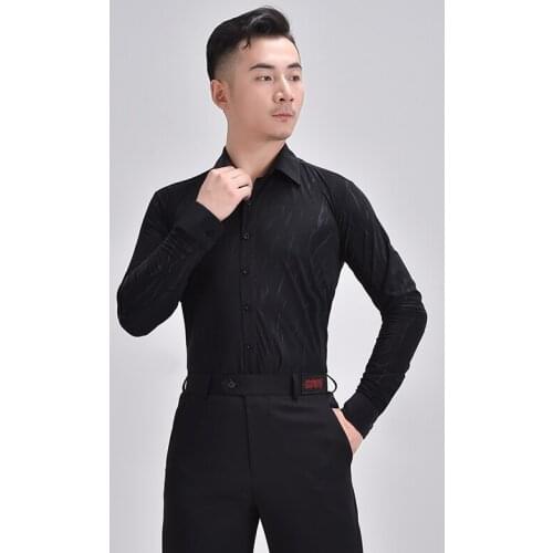 MenS Adult Latin Dance Practice Tops 2020 Latin Dance Garment Dance Waltz Ballroom Dance Performance Latin Man Shirts DQS6427