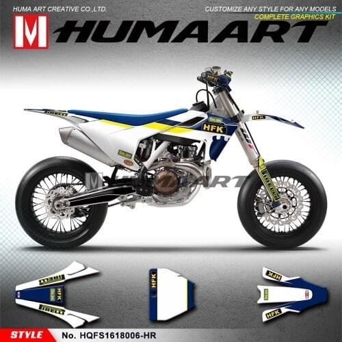 HUMAART Racing Sticker MX Graphics Decal Kit for Husqvarna FS450 TE FE 150 250 300 350 450 501 TC FC TX FX 2016 2017 2018 2019
