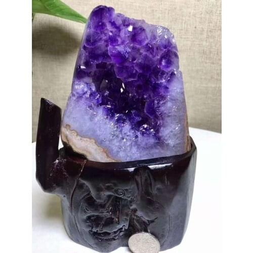 Natural amethyst cave decoration demagnetization town house purification treasure pot crystal cave stone feng Shui porch