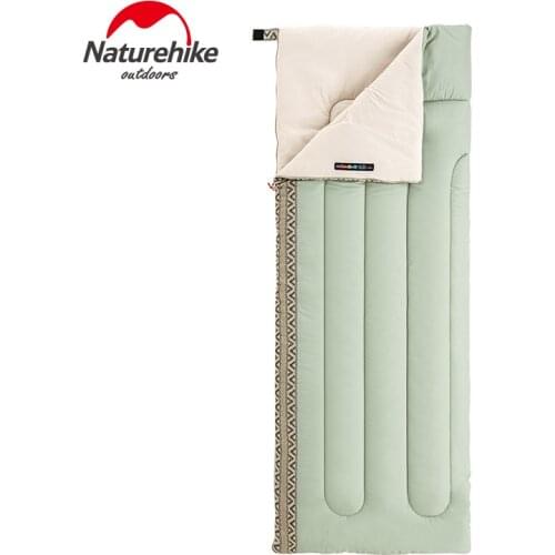 Naturehike Single Spliced Cotton Sleeping Bag Portable Envelope Machine Washable For Camping Outdoor Hiking Traveling NH20MSD05