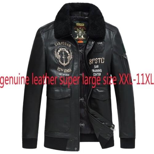 New High Quality Suepr Large Autumn Winter Men Thickening Leather Jacket Casual Turn-down Collar Hand-painted Plus Size XXL-11XL